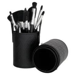 Pure Cosmetics Luxe Brush Set In Quilted Black 10piece