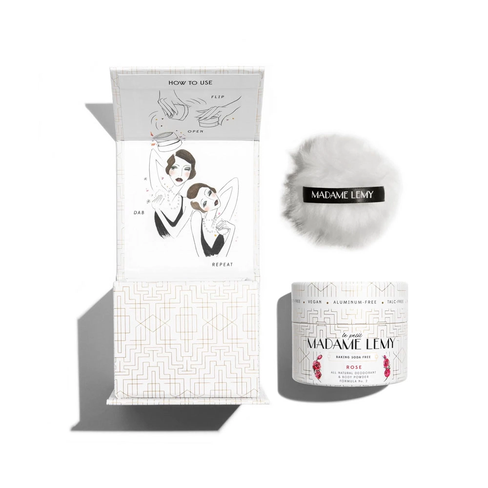 Madame Lemy All Natural Powder Deodorant Baking Soda Free Rose Le Petit 0.75oz 1 Madame Lemy All Natural Powder Deodorant Baking Soda Free Rose Le Petit 0.75oz